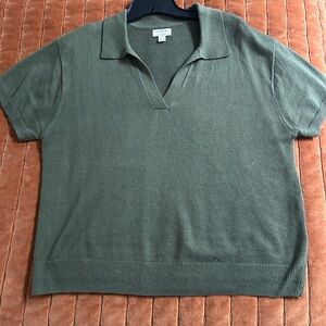 J. Crew Olive Knit Sweater Polo